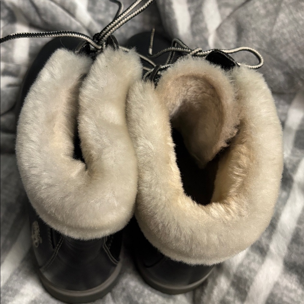 Timberland Women's Black & White High Top Leather Winter Boots - Picture 5 of 11